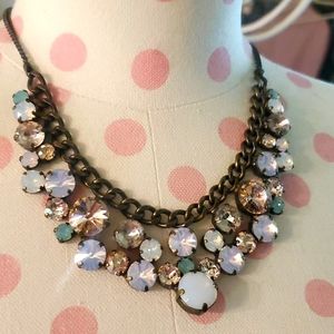 NWOT Sorrelli Necklace pale pinks, lightest blue and white/champagne